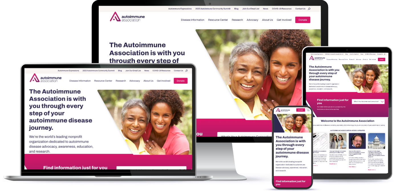 Autoimmune Association responsive websites