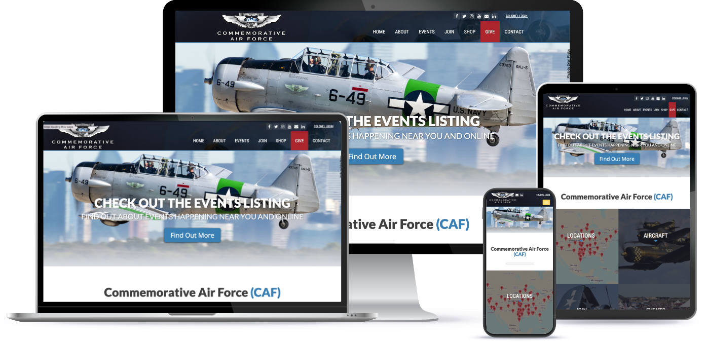 Commemorative Air Force Museum responsive websites